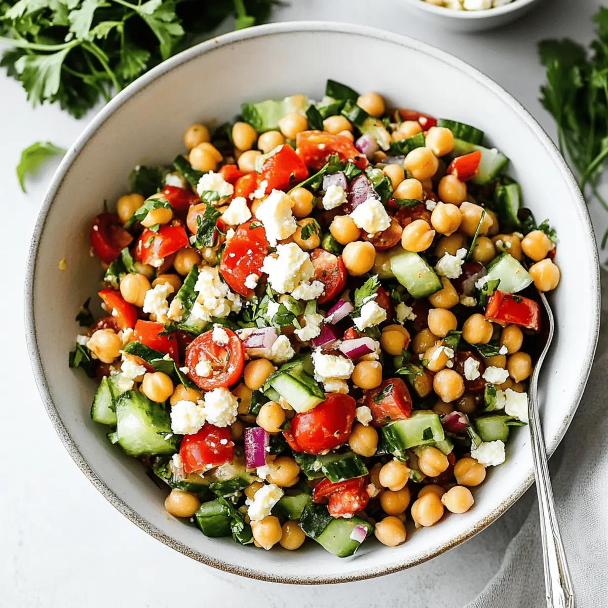 Delicious Mediterranean Chickpea Feta Salad Ready in 10 Minutes