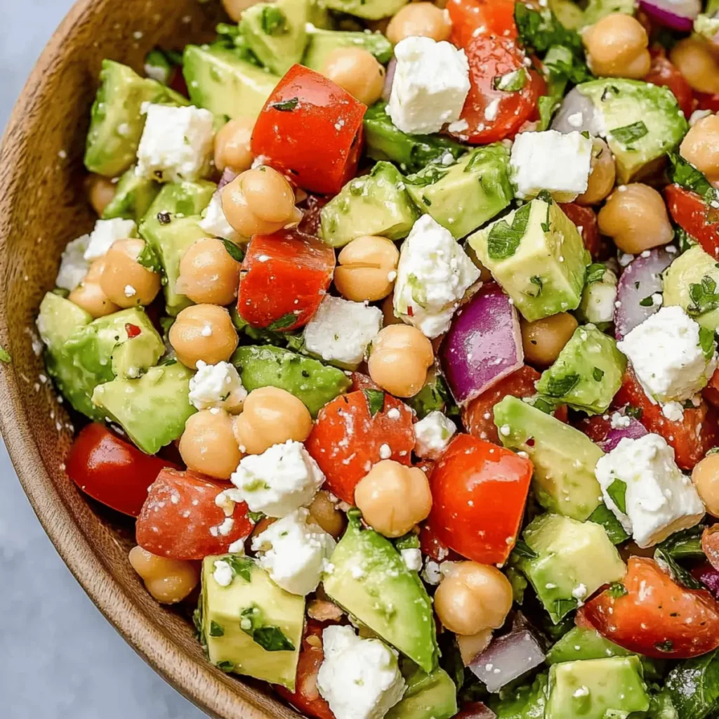 Chickpea Feta Avocado Salad