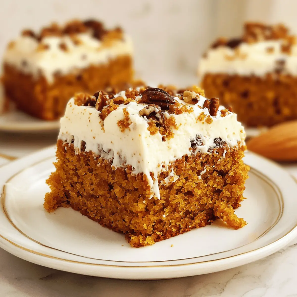 Indulge in Pumpkin Spice Gooey Cake with Cream Cheese Frosting