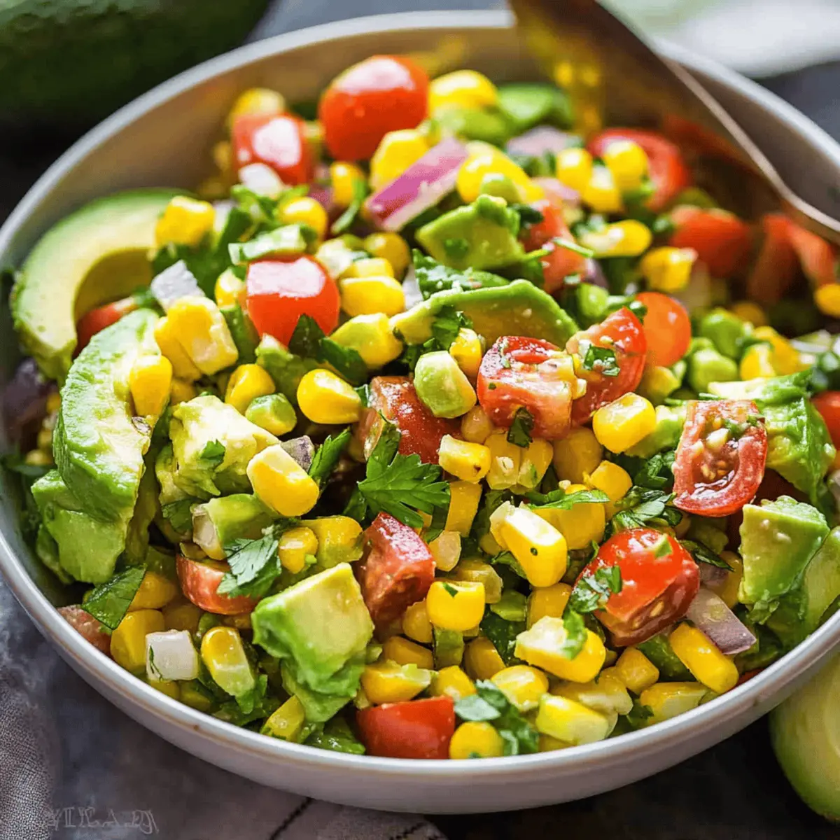 summer corn salad with avocado