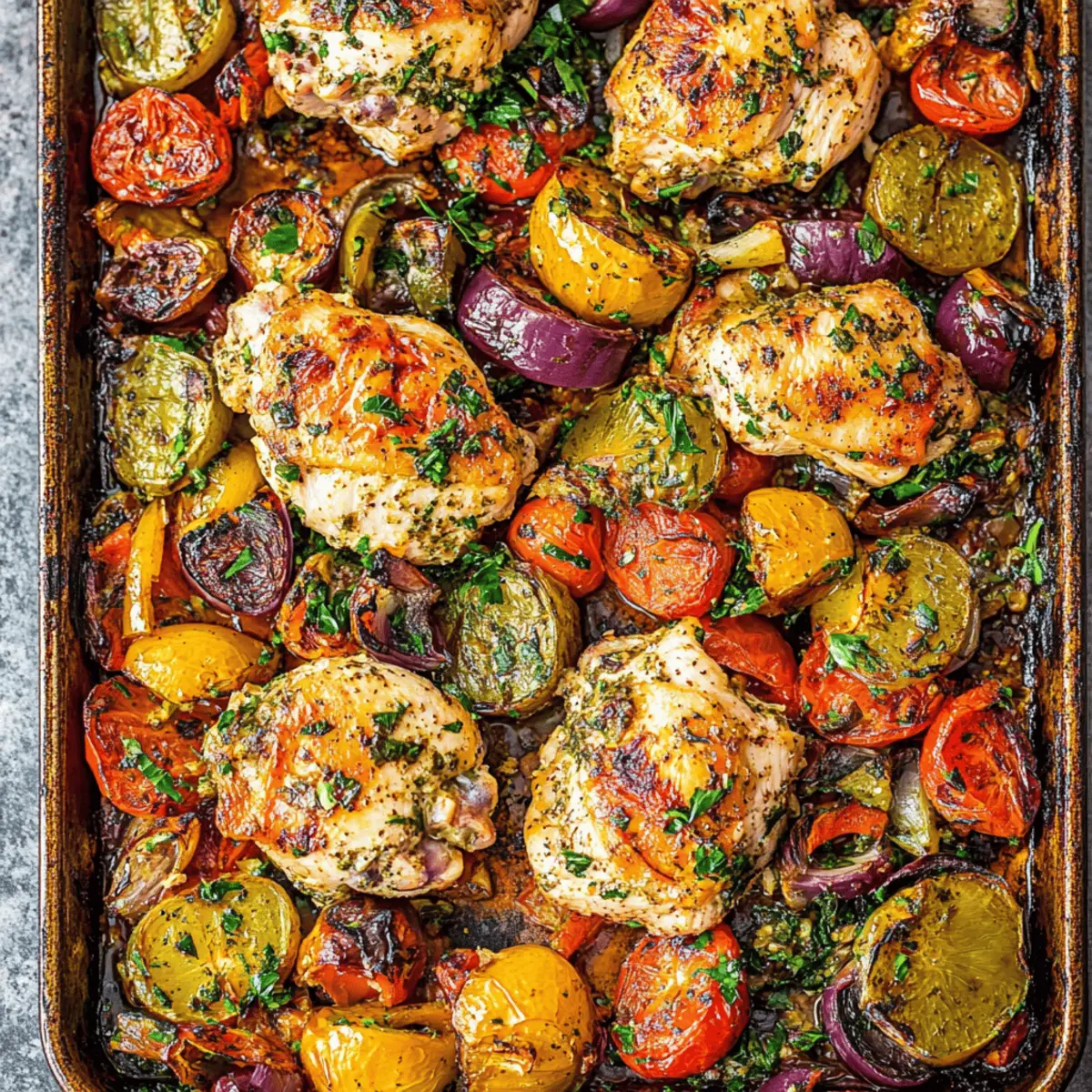 Easy Greek Sheet-Pan Chicken with Vegetables and Feta Recipe