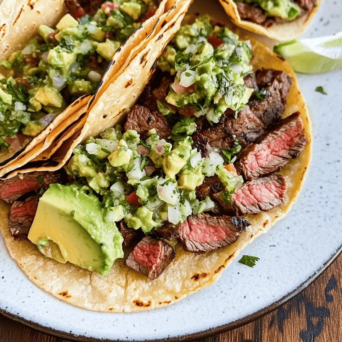 Grilled Steak Tacos with Avocado Salsa