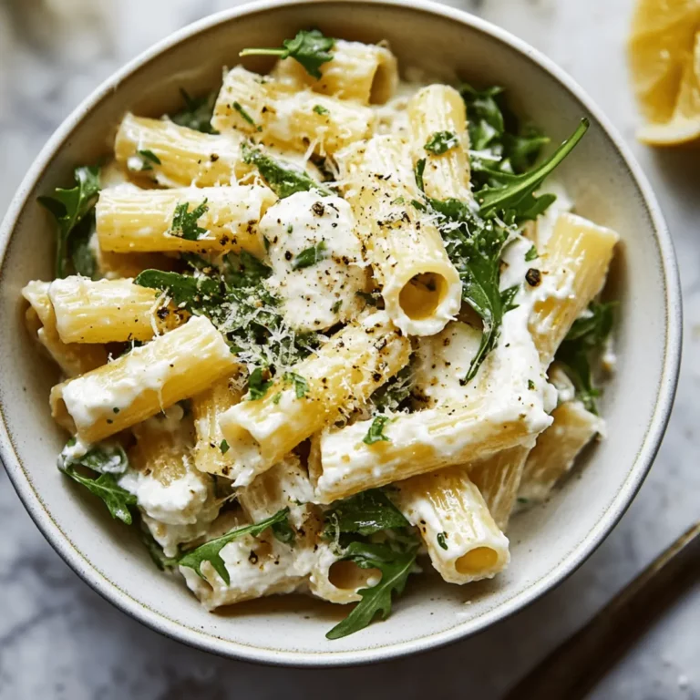 Lemon Ricotta Pasta With Arugula