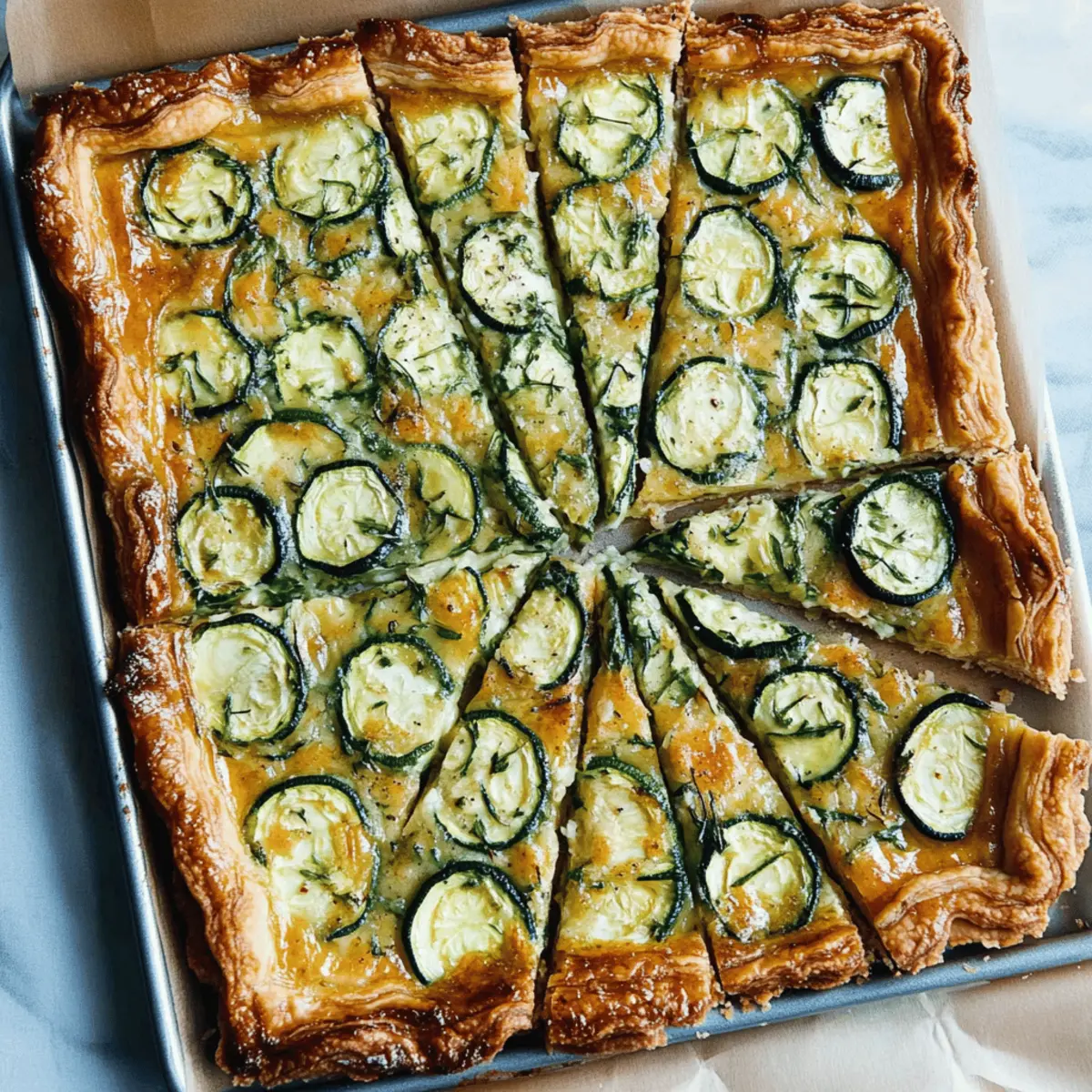 Easy Zucchini Tart with Gruyere and Shallots in Flaky Crust