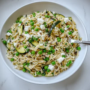 Zucchini, Pea & Goat Cheese Orzo Salad