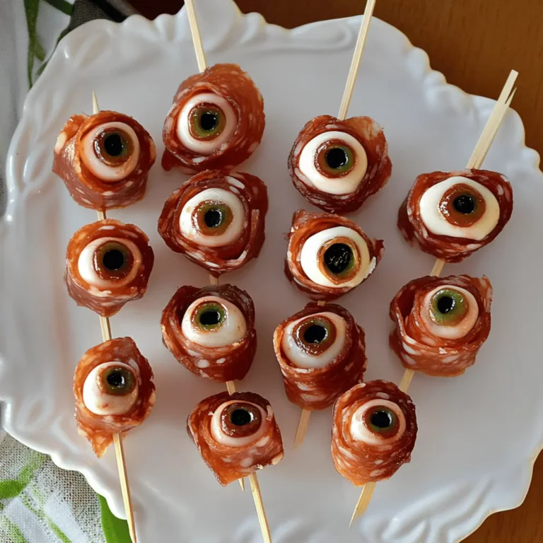 Creepy Skewered Salami Eyeballs