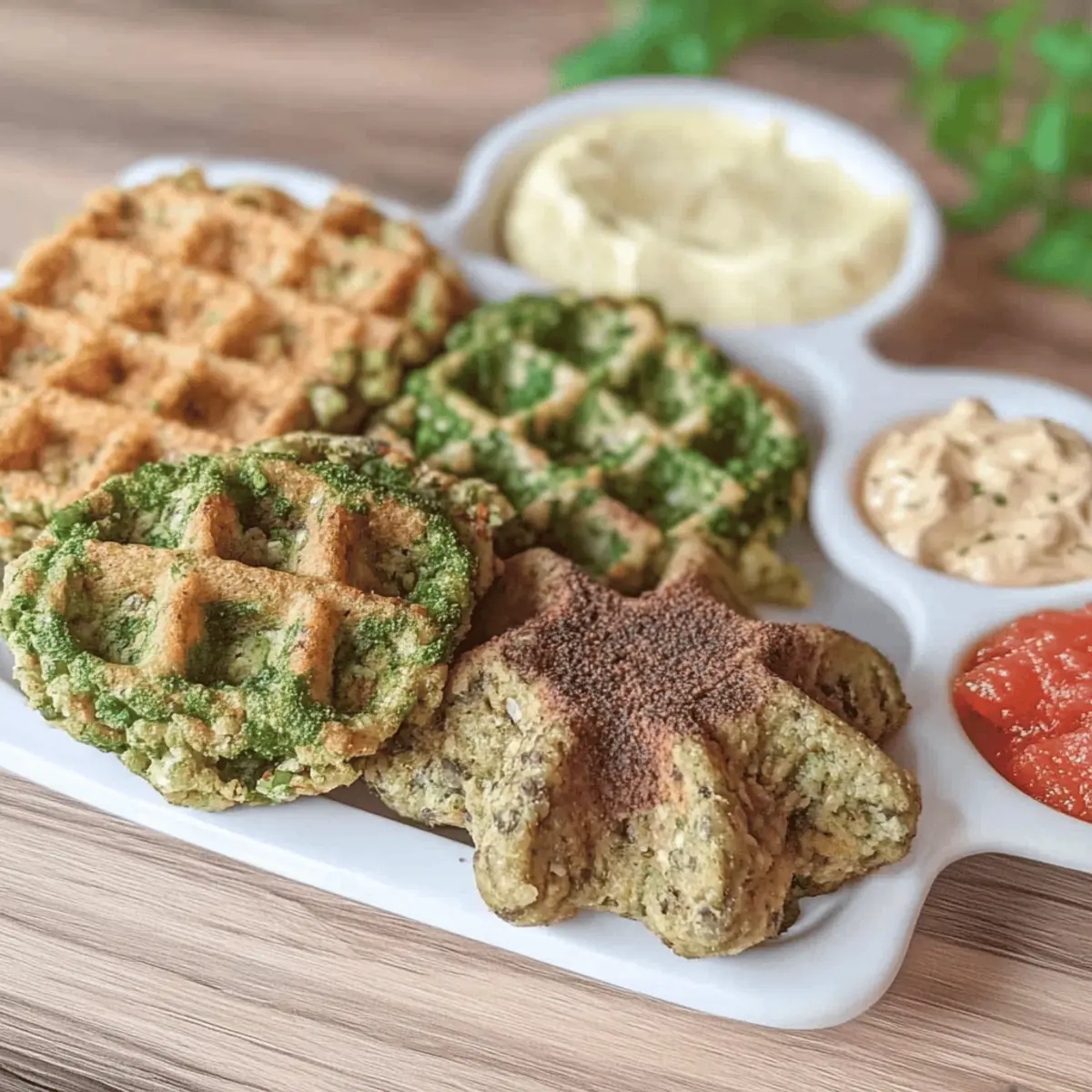 Middle Eastern Vegan Falafel Platter: Crispy Waffle Recipe