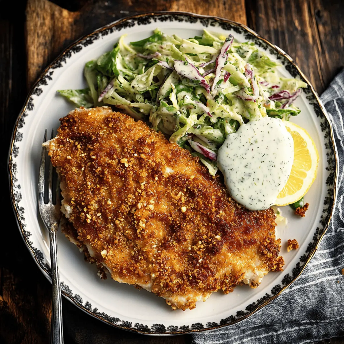 Delicious Walnut Crusted Chicken with Fennel Slaw Recipe