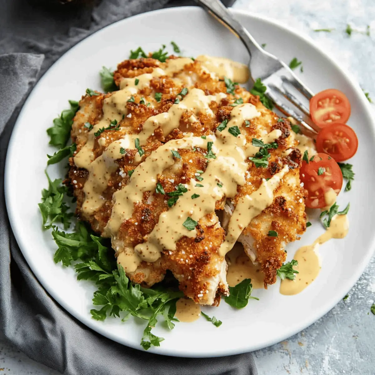 Delicious Pretzel Chicken with Mustard-Cheddar Sauce Recipe