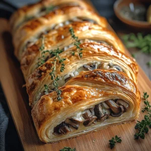 Savory Mushroom & Gruyère Puff Pastry Braid
