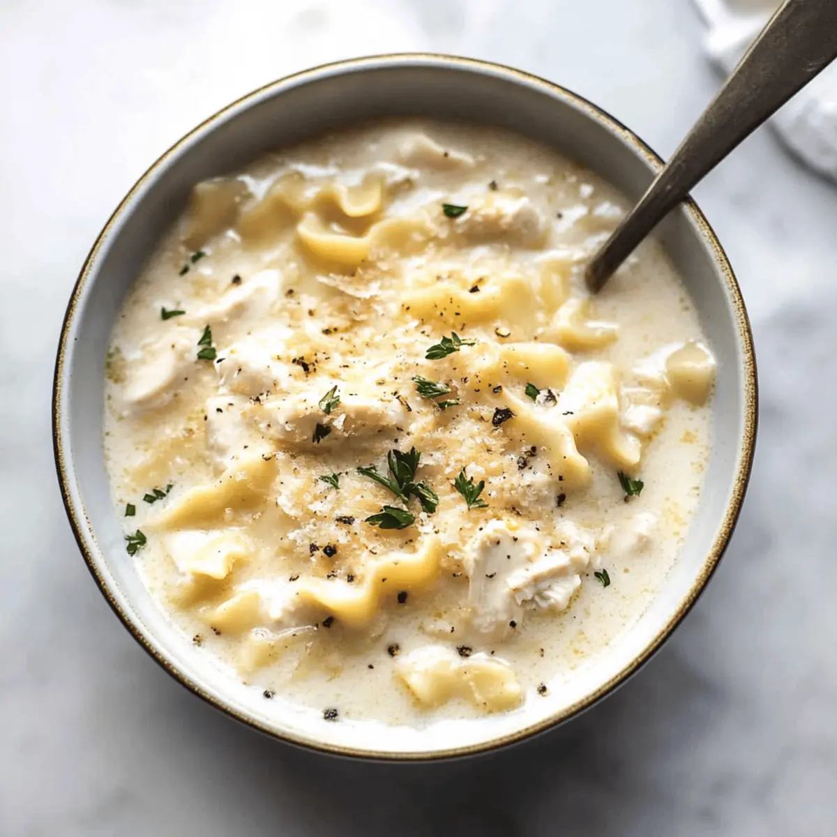 Creamy White Chicken Lasagna Soup Recipe Ready in 30 Minutes