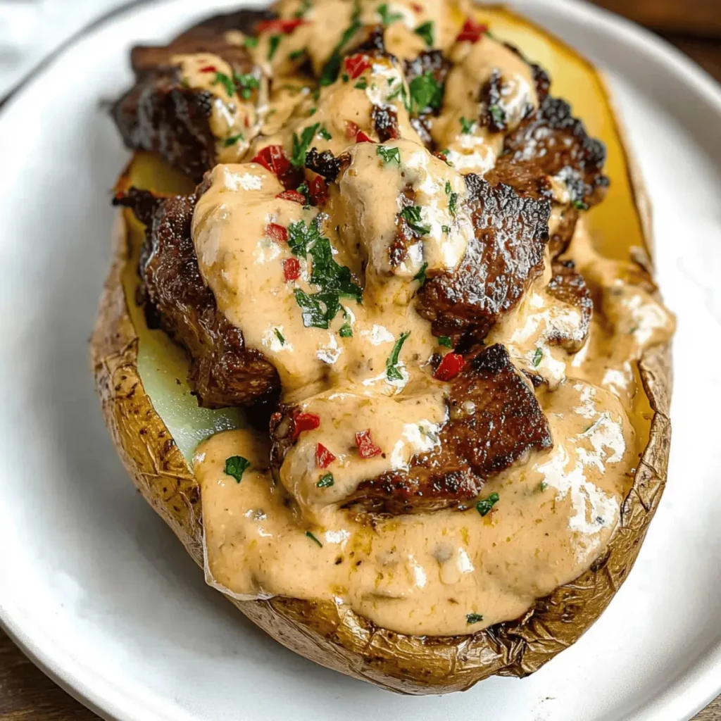 Loaded Baked Potato with Steak Bites