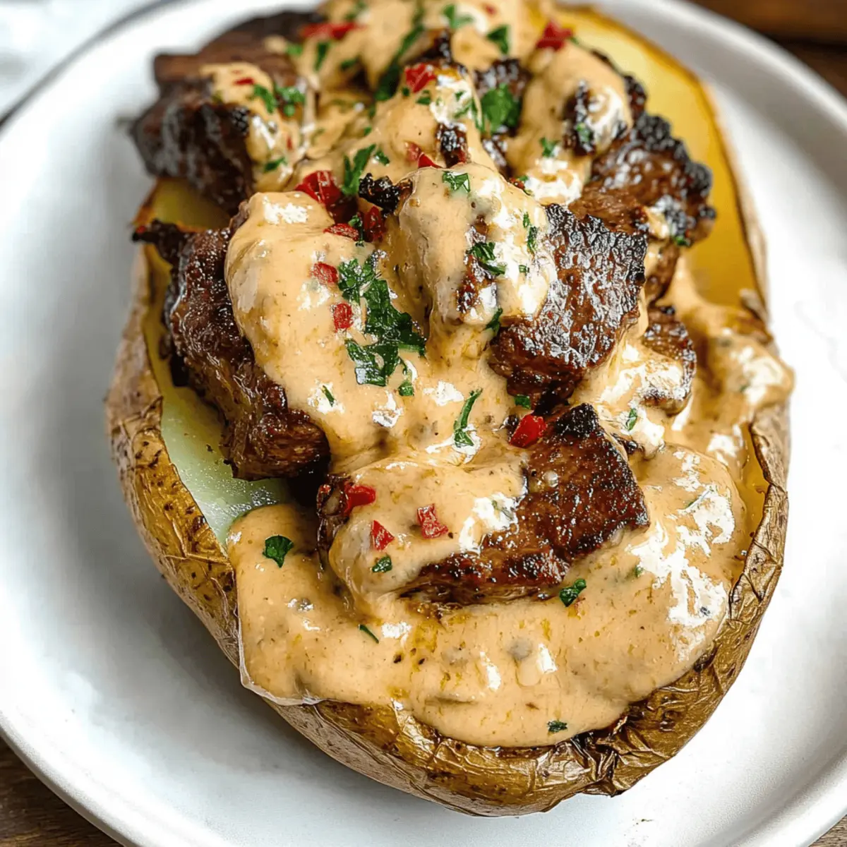 Loaded Baked Potato with Steak Bites