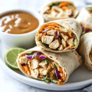 Thai Peanut Chicken Wraps