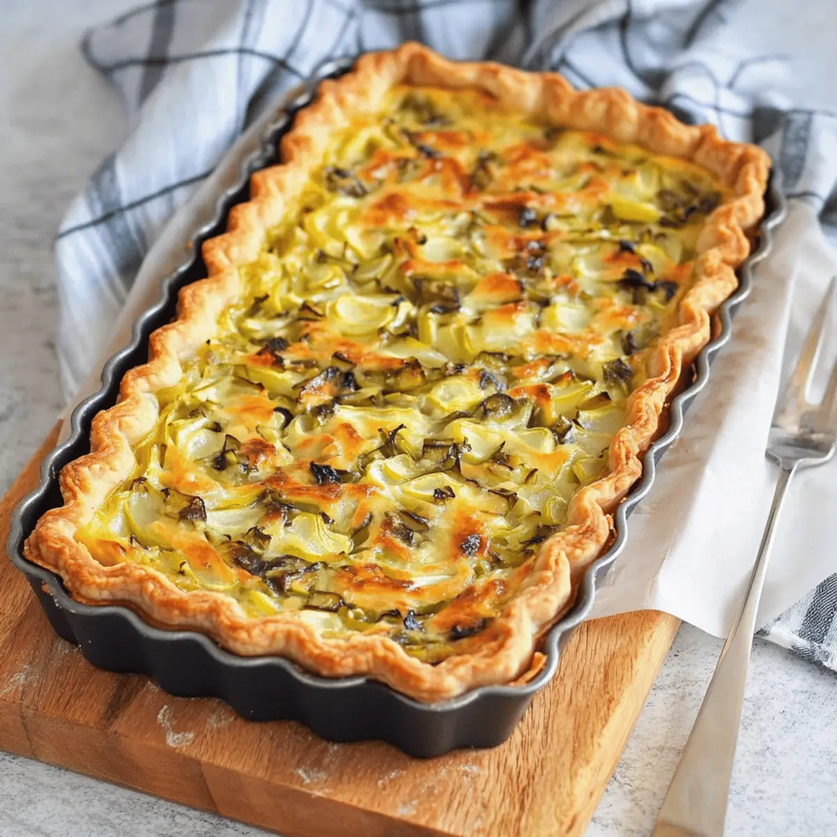 Deliciously Moist Leek Tart with Gruyere and Onions Recipe