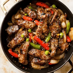 Sizzling Chinese Pepper Steak with Onions