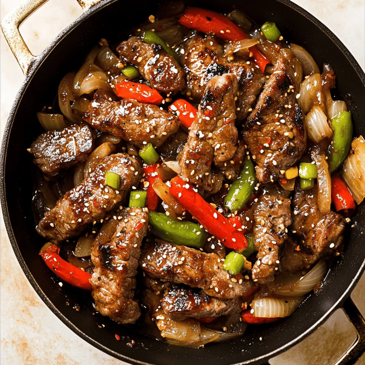 Sizzling Chinese Pepper Steak with Onions