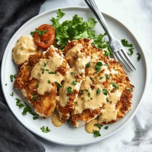 Pretzel Chicken with Mustard-Cheddar Sauce