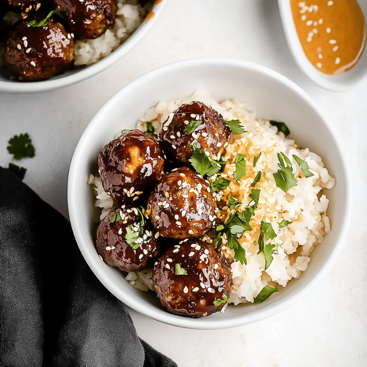 Korean BBQ Meatballs with Spicy Mayo Dip