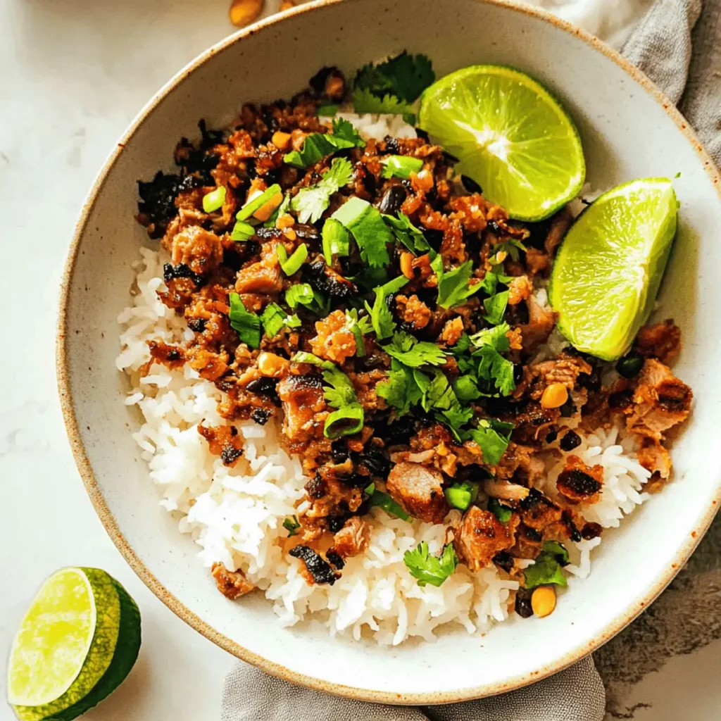 Zesty Ginger Lime Pork with Creamy Coconut Rice