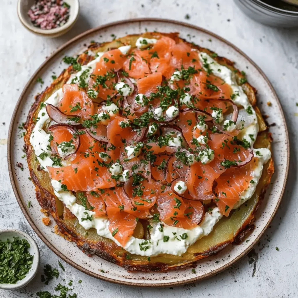 Crispy Potato Galette with Smoked Salmon