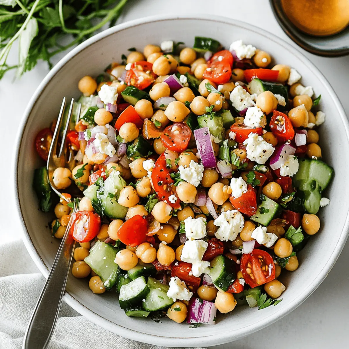 Delicious Mediterranean Chickpea Feta Salad Ready in 10 Minutes