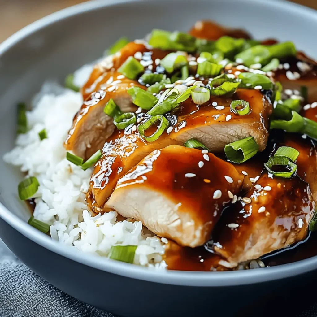 Caramelised Soy Chicken in Garlic Ginger Broth with Rice