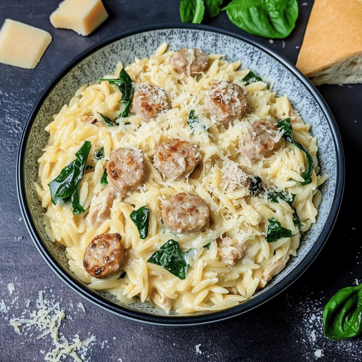 Creamy Chicken Sausage Orzo