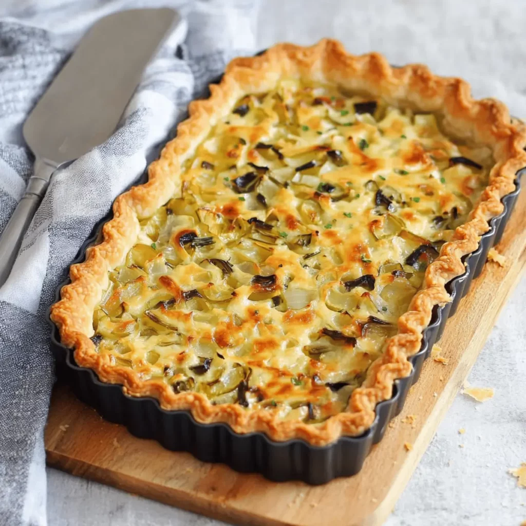Moist Leek Tart with Gruyere and Onions