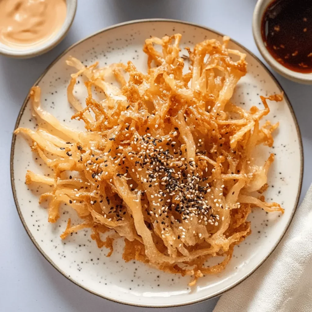 Crispy Fried Enoki Mushrooms