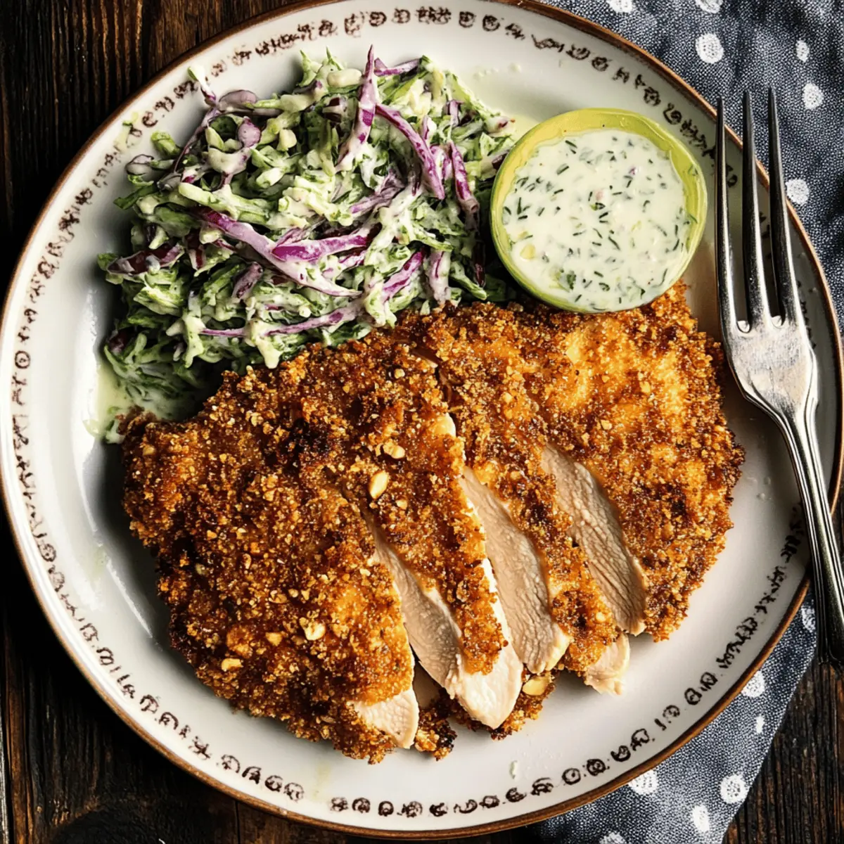 Delicious Walnut Crusted Chicken with Fennel Slaw Recipe