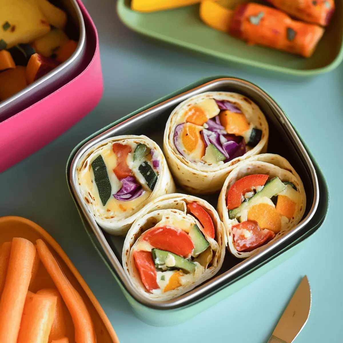 Delicious Fresh Vegetable Tortilla Roll Ups with Cream Cheese