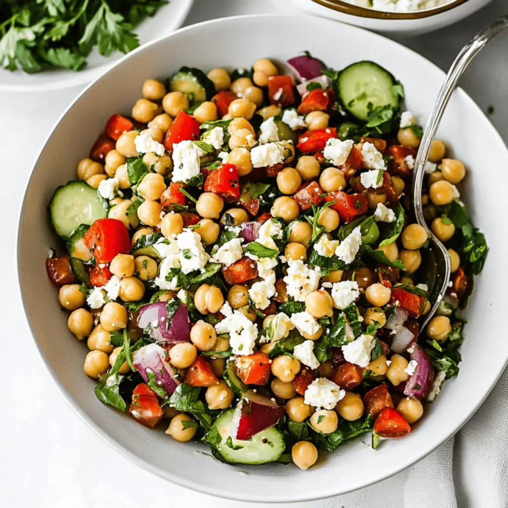 Mediterranean Chickpea Feta Salad