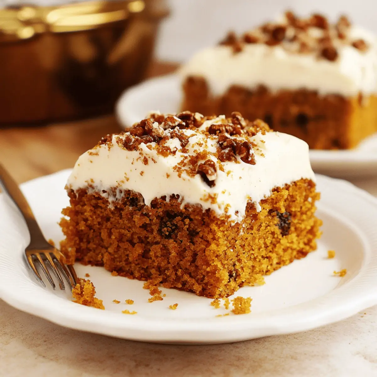Indulge in Pumpkin Spice Gooey Cake with Cream Cheese Frosting