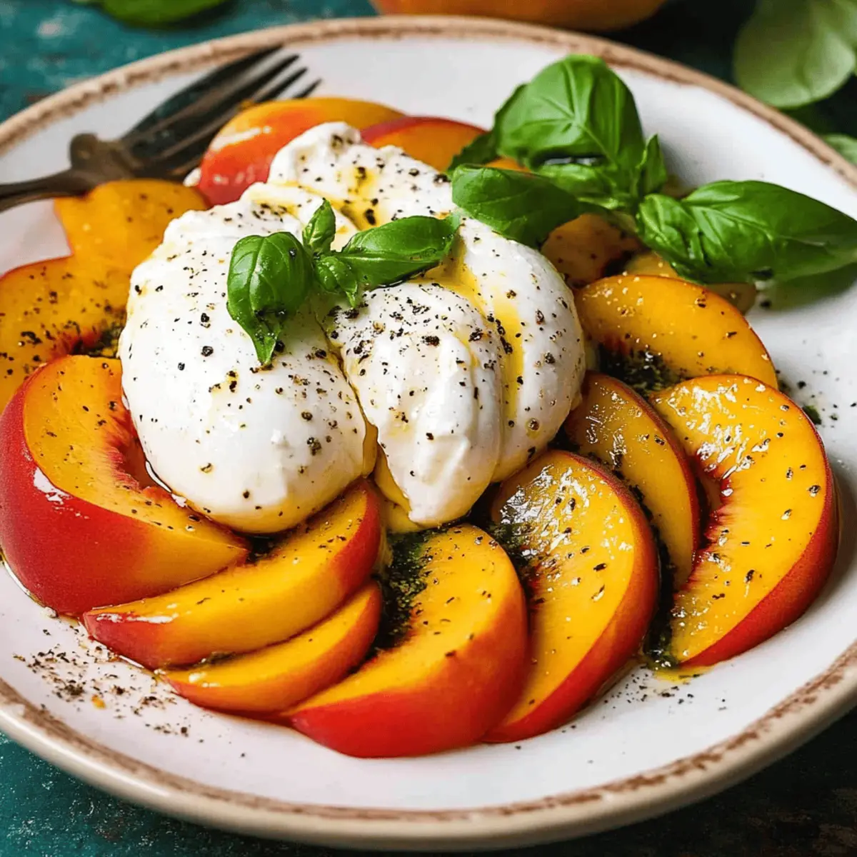 Delicious Peach Caprese Salad with Burrata for Summer Refreshment