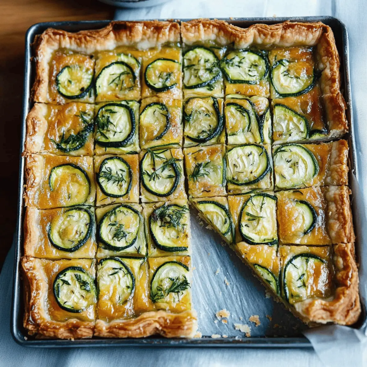 Easy Zucchini Tart with Gruyere and Shallots in Flaky Crust