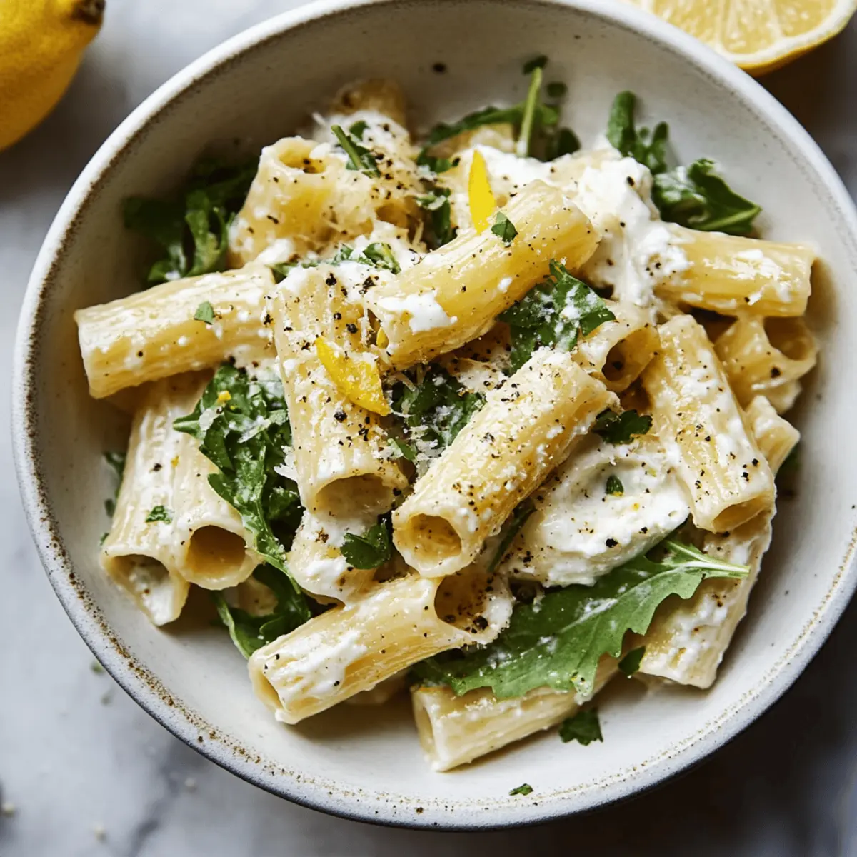 Lemon Ricotta Pasta with Arugula: Creamy and Refreshing Delight