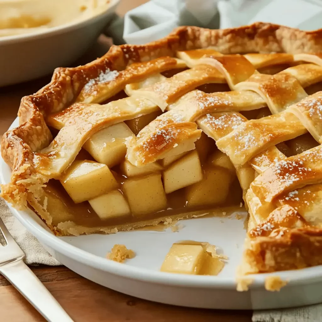 Toffee Apple Pie with Vanilla Custard