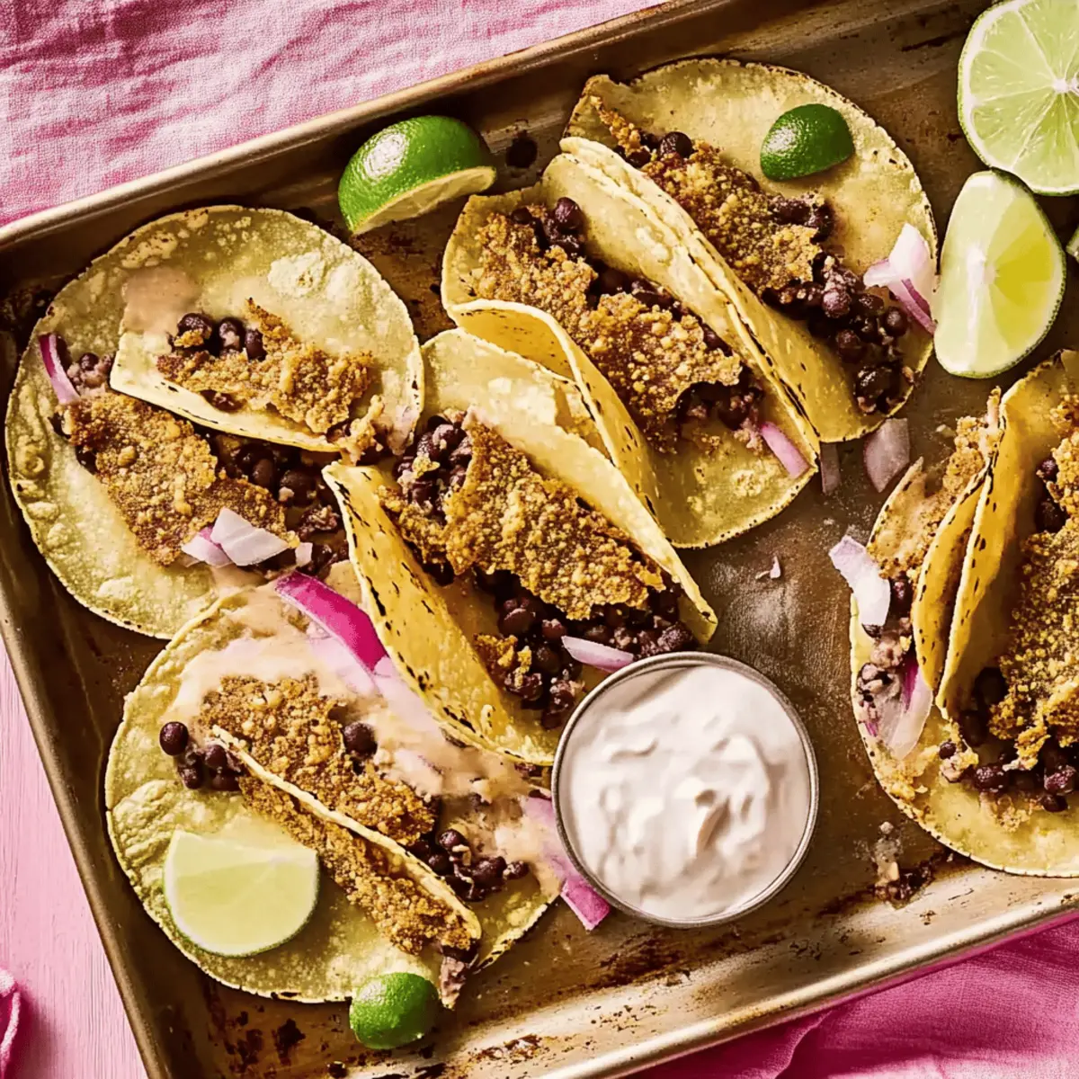 Crispy Sheet Pan Black Bean Tacos with Chipotle Crema Recipe
