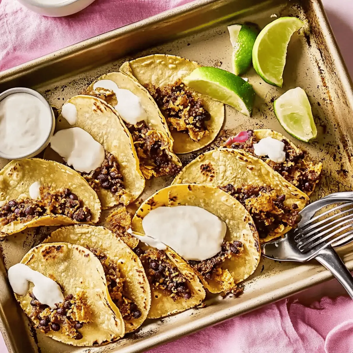 Crispy Sheet Pan Black Bean Tacos with Chipotle Crema Recipe