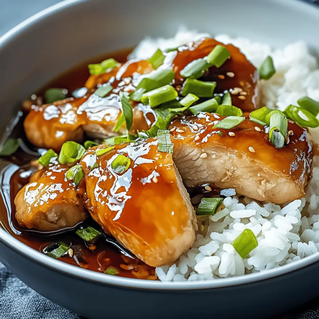 Caramelised Soy Chicken in Garlic Ginger Broth with Rice