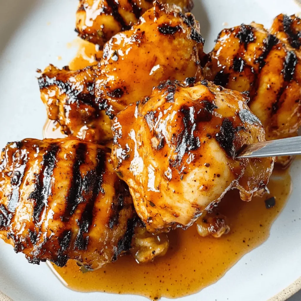 Grilled Honey Buffalo Chicken Thighs