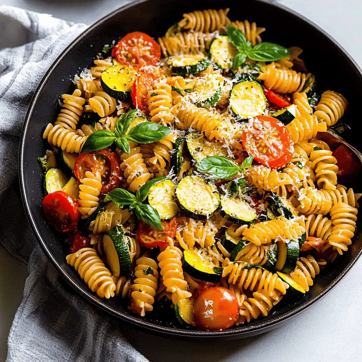 Delicious Pasta with Zucchini and Tomatoes Ready in 20 Minutes
