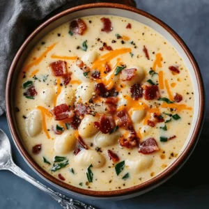 Bacon Cheddar Gnocchi Soup