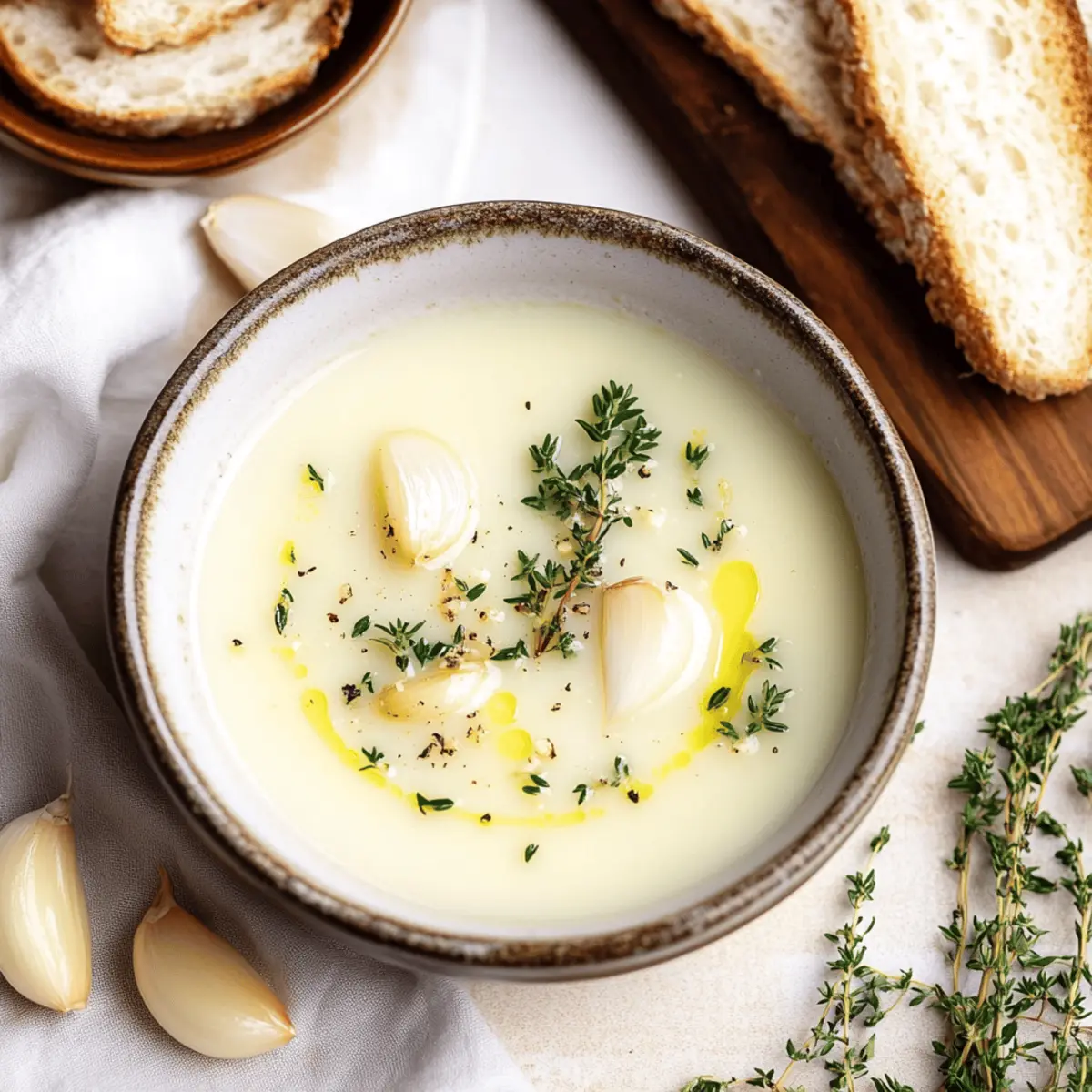 Velvety Country French Garlic Soup