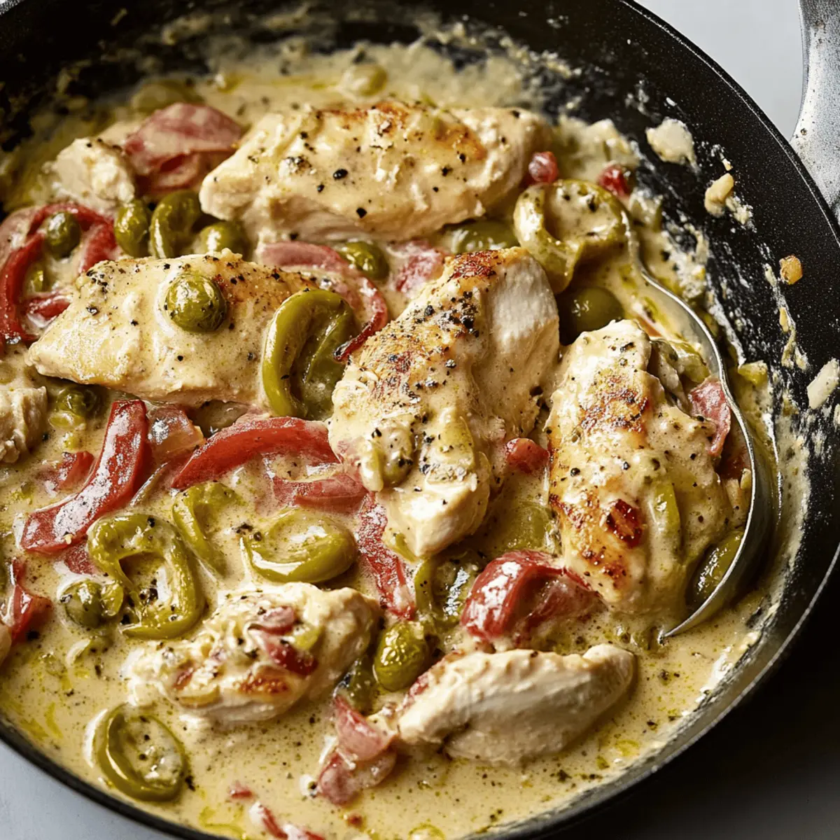 Creamy Pepperoncini Chicken Skillet