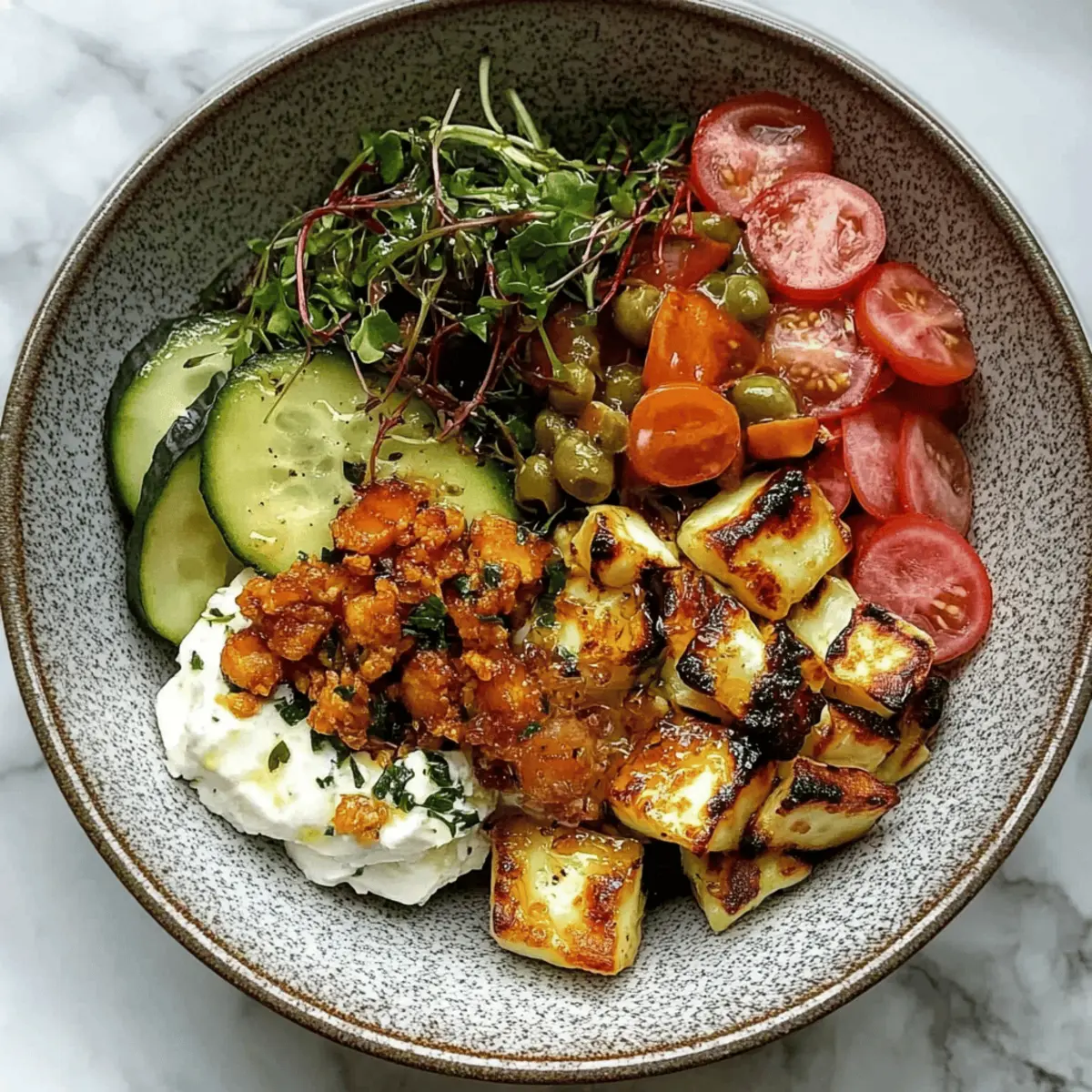 Delicious Summer Bowl with Hot Honey Halloumi Recipe to Savor