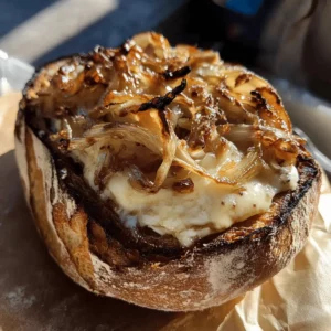 Caramelized Onion & Brie Toast on Sourdough