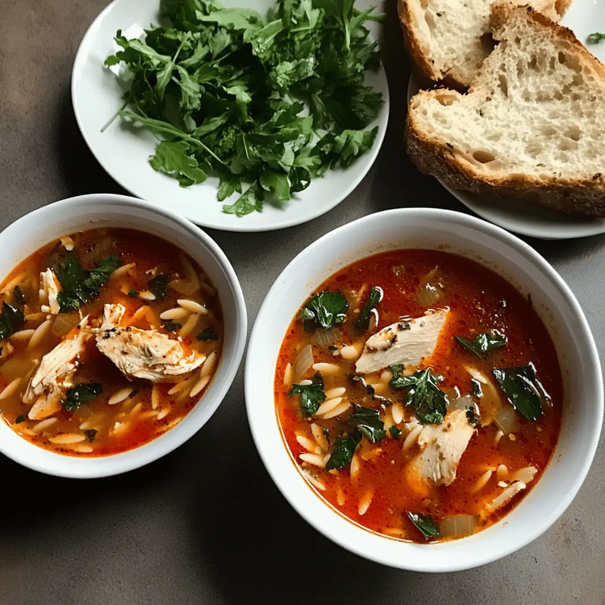 Delicious Chicken and Orzo Soup with Garlic and Paprika Recipe