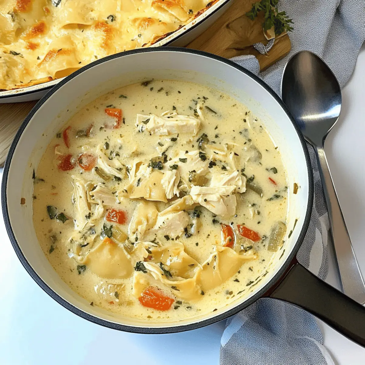 Irresistible White Chicken Lasagna Soup Recipe in One Pot